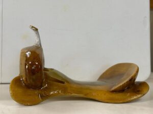 A banana peel sitting on top of a table.